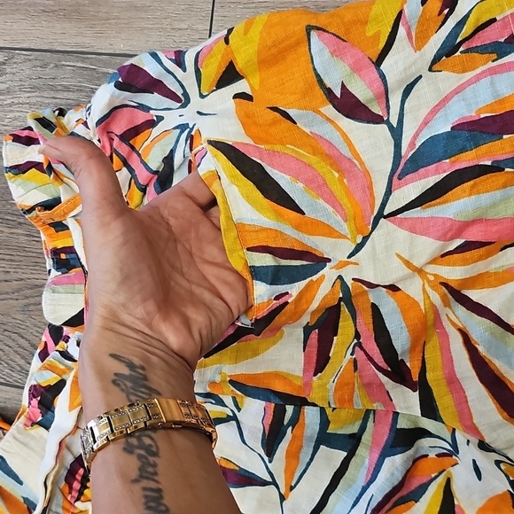 Colorful, Patterned, Linen, Women's, Summer, Vacation, Office, Travel, Shorts - Picture 5 of 6